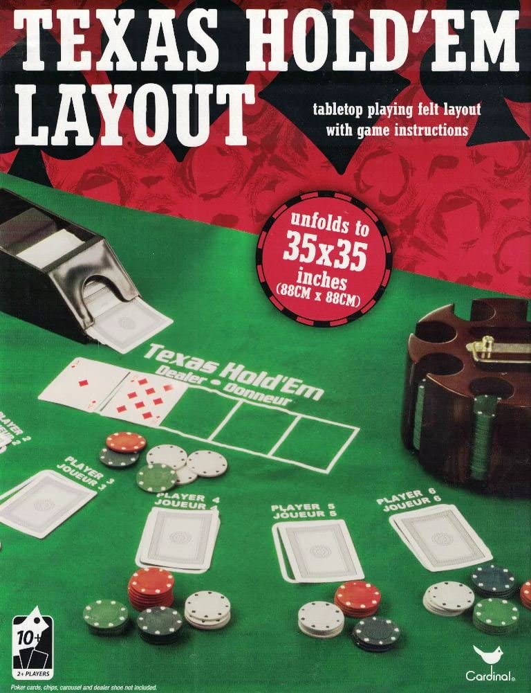 Texas HoldEm Tabletop Playing Felt Layout